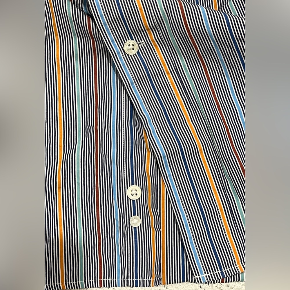 Faconnable Blue Multi-Stripe Button-Down Shirt - image 7